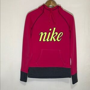 Nike Women’s Pink and Gray Hoodie Sz Small